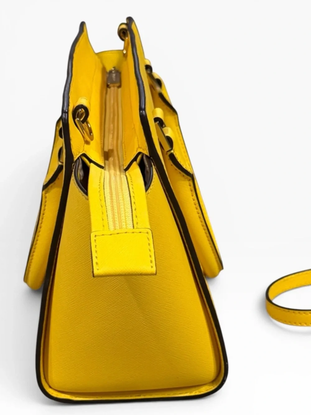 Michael Kors Selma Medium Saffiano Leather Satchel - Yellow
